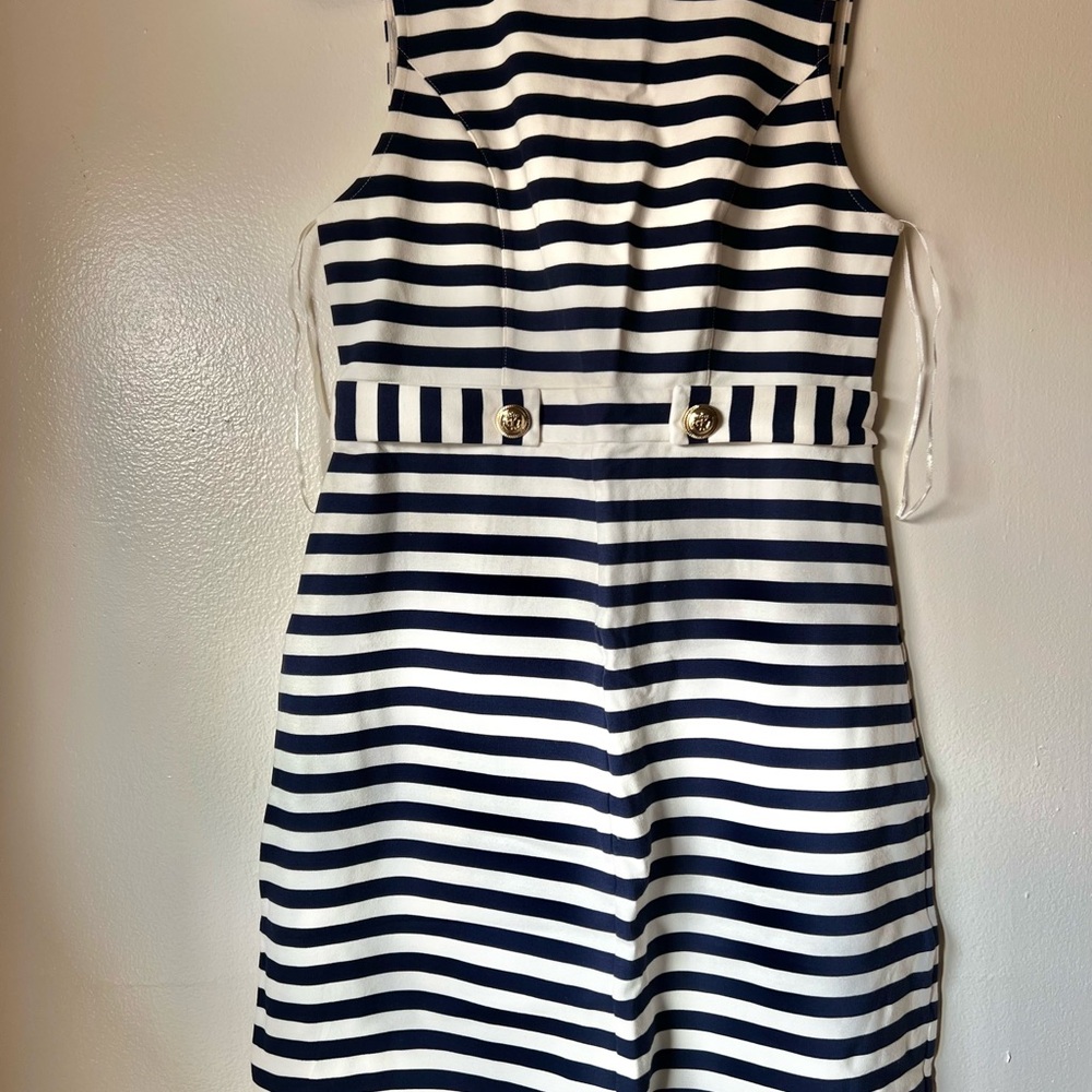 Navy and White Striped dress